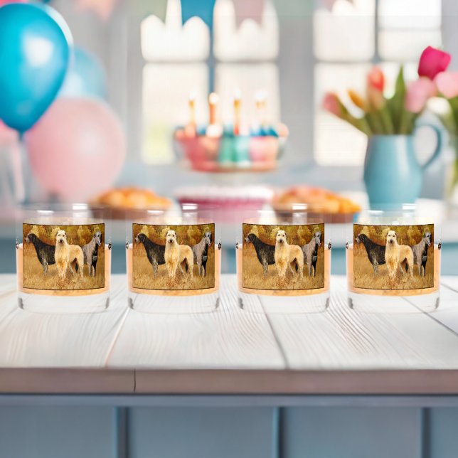 Irish Wolfhounds & Cross Drinkware Set Whiskey Glass (Insitu (Baby Shower))