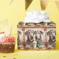 Irish Wolfhounds With Ice Cream Soda