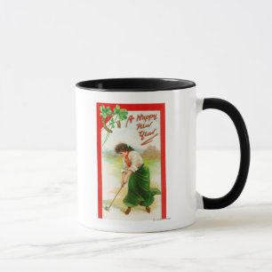 Irish Woman About to Hit Golfball Mug