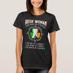 Irish Woman The Soul Of A Witch Shamrocks _1 T-Shirt