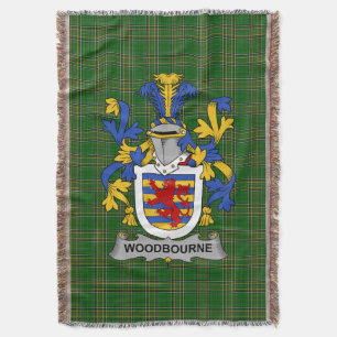  Irish Woodbourne Coat of Arms Family Crest Irelan Throw Blanket