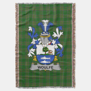  Irish Woulfe Coat of Arms Family Crest Ireland Throw Blanket