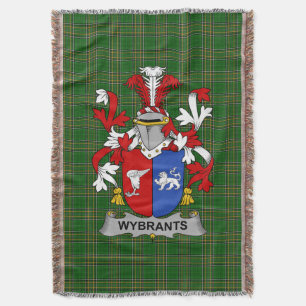  Irish Wybrants Coat of Arms Family Crest Ireland Throw Blanket