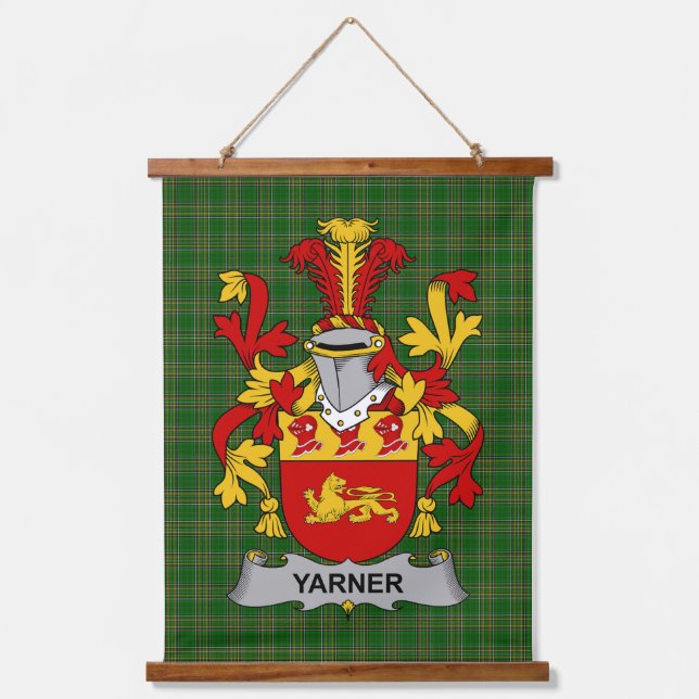 Irish Yarner Coat of Arms Family Crest Hanging Tapestry (Front)