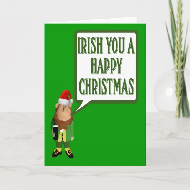 Irish you a happy Christmas Holiday Card (Front)