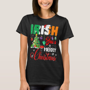 Irish You A Merry Christmas Santa Irish Flag Chris T-Shirt