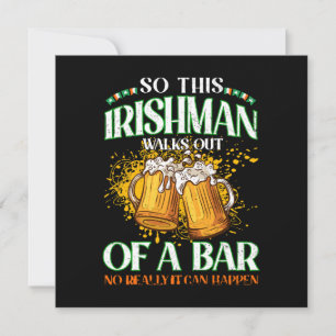 Irishman Drinking Beer St. Patrick's Day Invitation