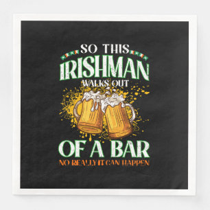 Irishman Drinking Beer St. Patrick's Day Napkin