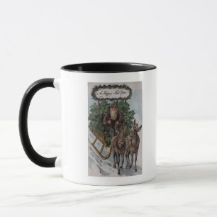 Irishman Driving Sleigh of Shamrocks Mug