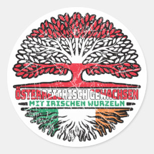 Irland Irisch Österreichisch Österreich Baum Classic Round Sticker