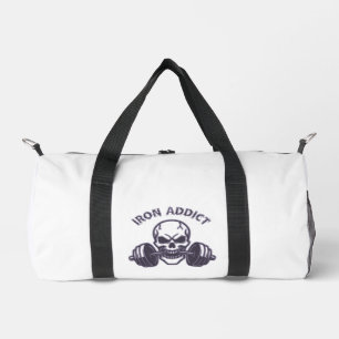 Iron Addict - Skull Bodybuilding and Weightlifting Duffle Bag