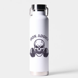 Iron Addict - Skull Bodybuilding and Weightlifting Water Bottle
