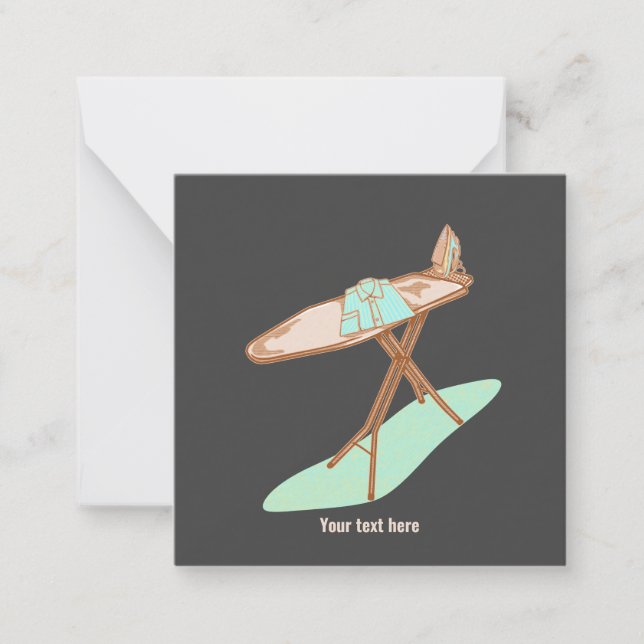 Iron and ironing board household chores card (Front)