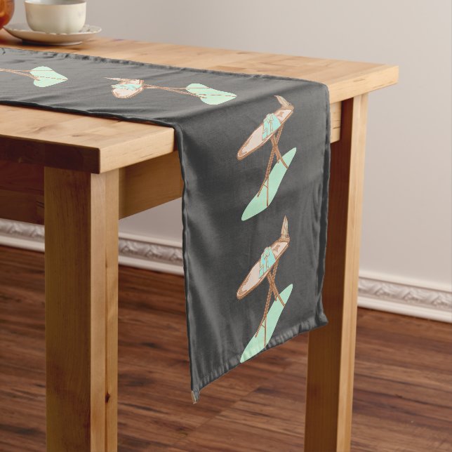 Iron and ironing board household chores short table runner (In Situ)