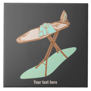 Iron and ironing board household chores tile