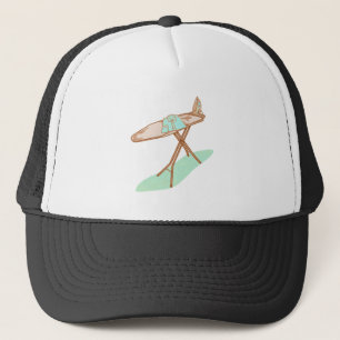 Iron and ironing board household chores trucker hat