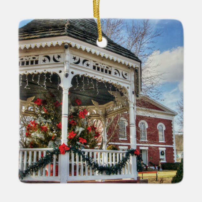 Iron County Courthouse and Gazebo Ceramic Ornament (Front)