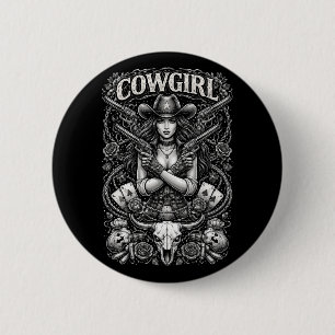 Iron Cowgirl 6 Cm Round Badge