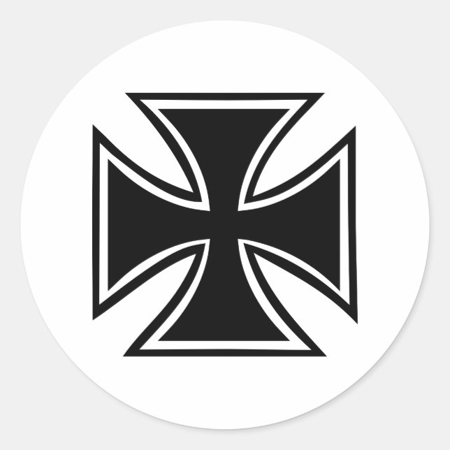 Iron cross classic round sticker (Front)