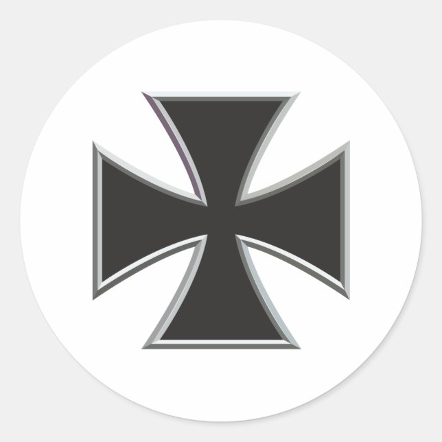 Iron Cross Classic Round Sticker (Front)