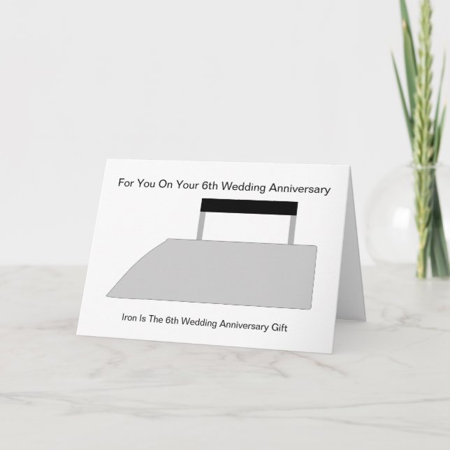 Iron Design Personalised 6th Wedding Anniversary Card (Front)
