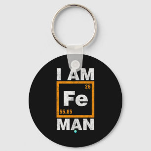 Iron (fe) Man Funny Periodic Elemen Gift  Key Ring