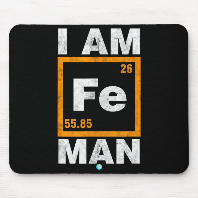Iron (fe) Man Funny Periodic Elemen Gift  Mouse Pad (Front)
