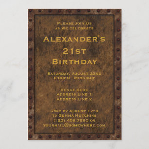 Iron Framed Effect Boys Birthday Double Sided Invitation