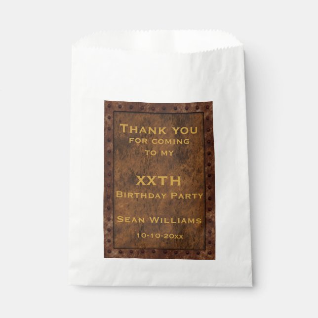 Iron Framed Effect Boys Birthday Favour Bags (Front)