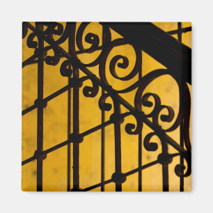 Iron gate pattern in yellow, Cuba Magnet