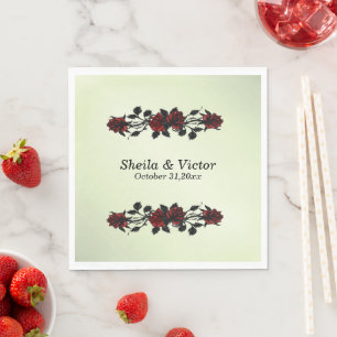 Iron Gates Gothic Red Rose Gothic Green Napkin