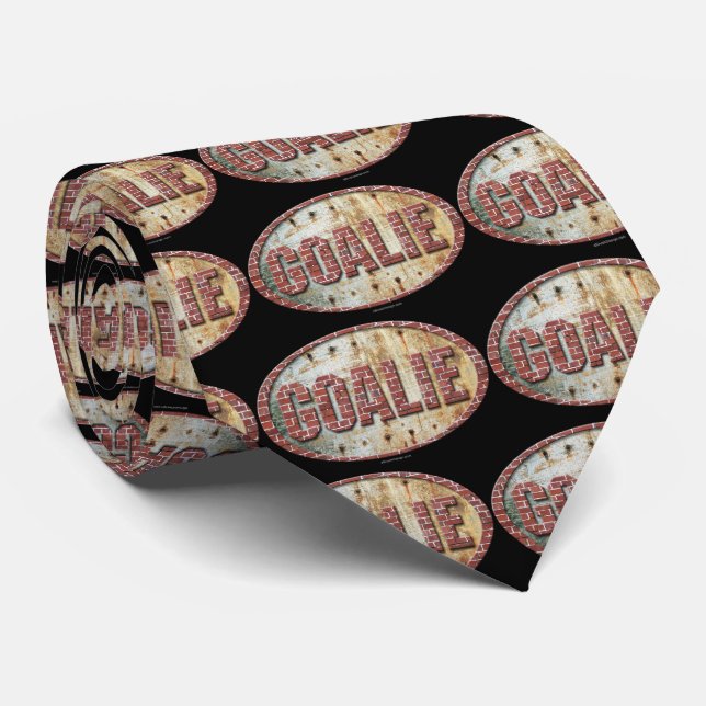 Iron Hockey Goalie tie (dark) (Rolled)