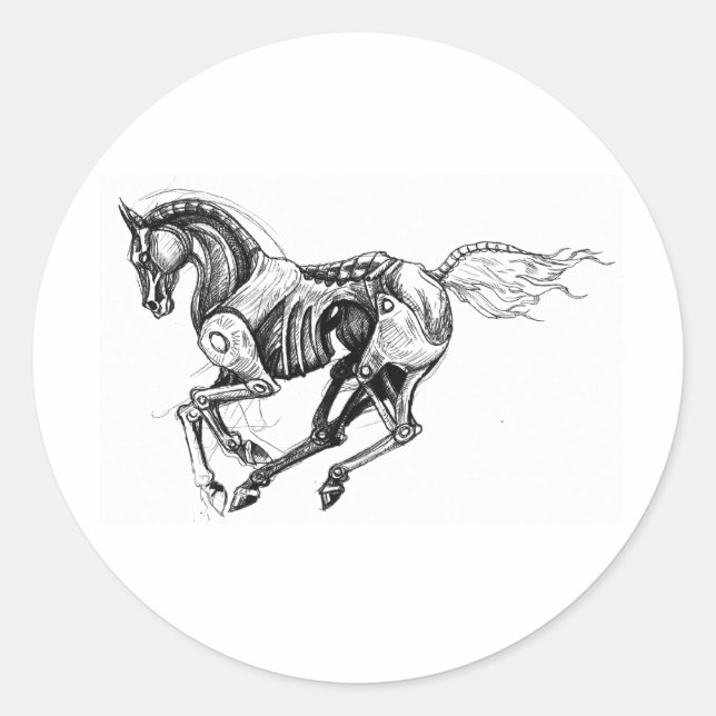 Iron Horse Classic Round Sticker (Front)