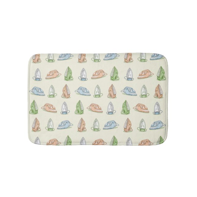 Iron Ironing Laundry patten Bath Mat (Front)
