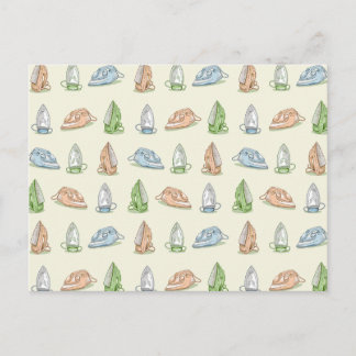Iron Ironing Laundry patten Postcard