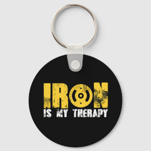 Iron is My Therapy Gym Key Ring