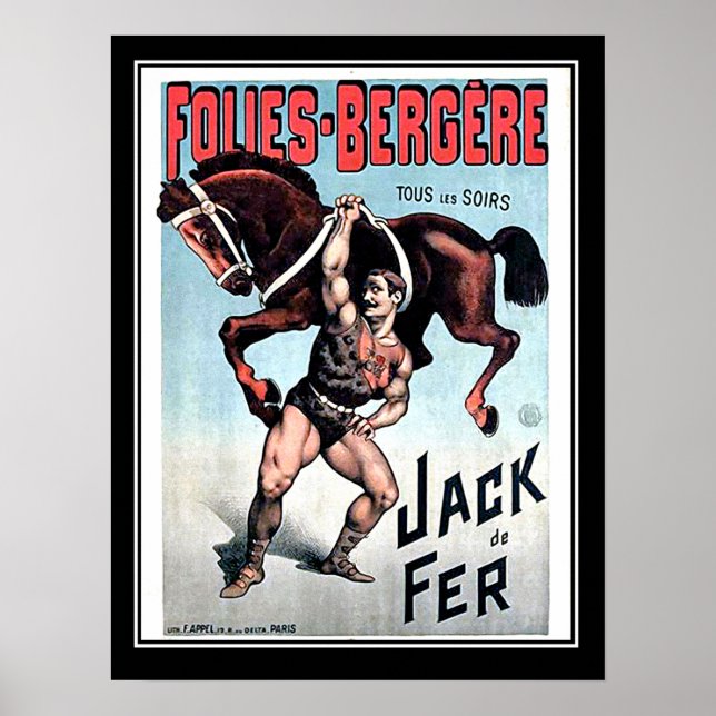Iron Jack Strong Man Vintage Circus Poster (Front)