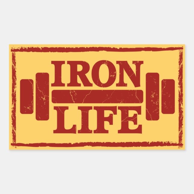 Iron Life Rectangular Sticker (Front)