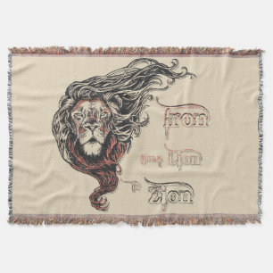 Iron like a Lion in Zion, reggae music, song quote Throw Blanket