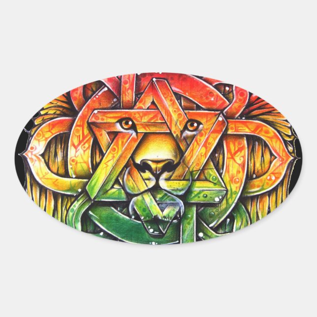 Iron Lion Zion - M1 Oval Sticker (Front)