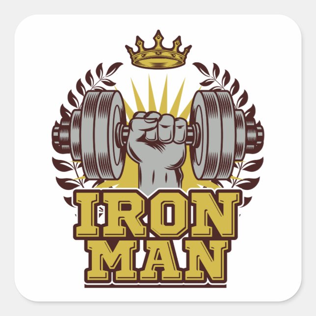 Iron Man Fitness Bodybuilder Sticker (Front)
