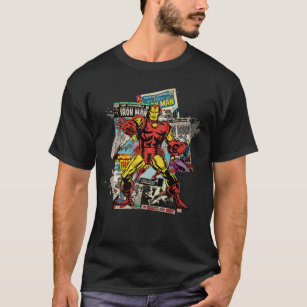 Iron Man Retro Comic Collage T-Shirt