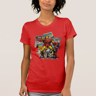 Iron Man Retro Comic Collage T-Shirt