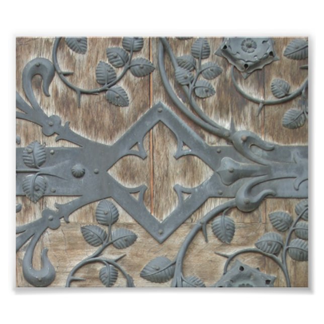 Iron Mediaeval Lock on Wooden Door Photo Print (Front)