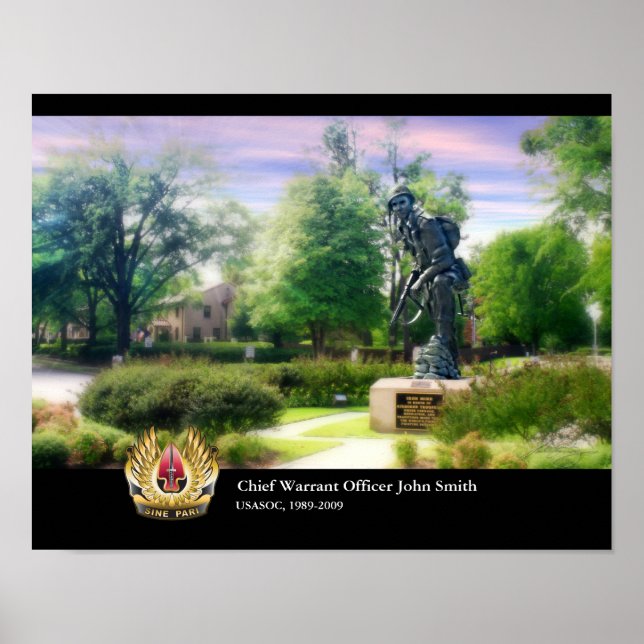 Iron Mike with USASOC  Sine Pari (customise) Poster (Front)