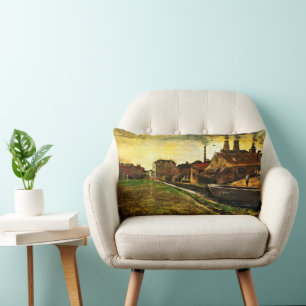Iron Mill in The Hague by Vincent van Gogh Lumbar Cushion