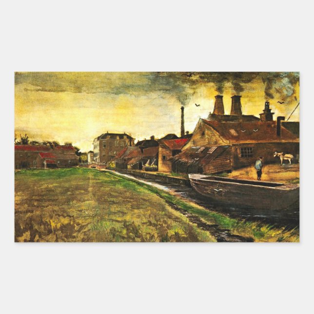 Iron Mill in The Hague by Vincent van Gogh Rectangular Sticker (Front)