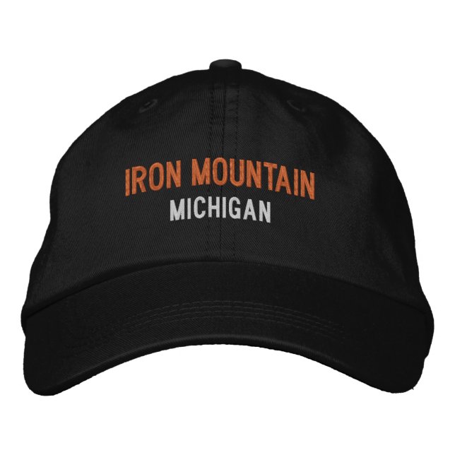 Iron Mountain Michigan Embroidered Baseball Hat (Front)