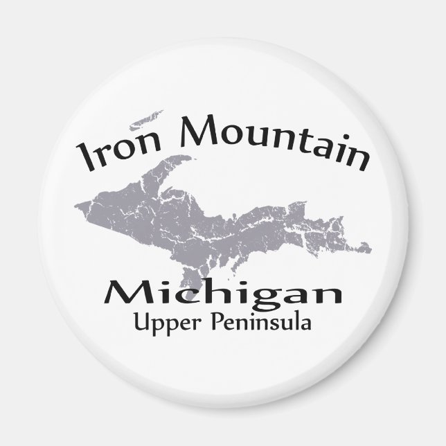 Iron Mountain Michigan Map Design Magnet (Front)