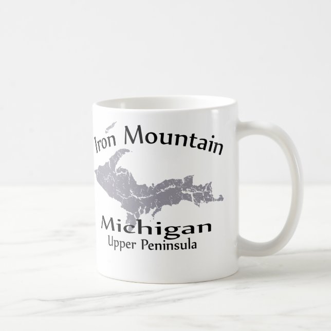 Iron Mountain Michigan Map Design Mug (Right)
